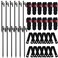 Sintuff 36 Pcs Heavy Duty Tree Stake Kits Tree Stake and Support for Young Tree Leaning Tree Anchor Straightening Kit, 15.8'' Support Straps, 11.8'' Steel Tree Stakes, 13.12ft Rope (Black)