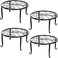 Tosnail 4 Pack 9" Metal Plant Stands for Indoor and Outdoor, Planters Stand, Flower Pots Holder, Beverage Dispenser Stand, Pumpkin Stand for Floor and Tabletop Decoration - Black