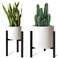 IZIDDO 2 Pack Adjustable Plant Stand, Metal Planter Stands Indoor Outdoor, Mid Century Modern Plant Holder, Fit 8 10 12 inch Pots, Black (Pot &amp; Plant Not Included)