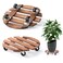 2 Pack 12" Plant Caddy with Wheels, Rolling Plant Stand 220 LB Heavy Duty Wooden Round Plant Dolly with Metal 360&Acirc;&deg; Lockable Caster Wheels for Outdoor Indoor Large Plant Pots, Flower Pot, Patio