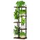 Bamworld Tall Plant Stand Indoor Outdoor Metal Flower Shelf Tiered Planter Rack for Corner Home Decor Living Room 5 Tier Brown