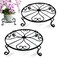 NSYOOMH 2 packs 10"-12" Black Metal Plant Stands Heavy Duty Plants Holder Outdoor Indoor, Round Wrought Iron Flower Planter Pot Stand, Corner Gardening Pumpkin Stand - 12Inches