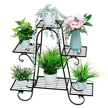 Cre Cra 6 Tier Plant Stand Metal Flower Shelves Plant Display Stand Indoor Outdoor Patio Plant Rack Flower Pot Holder
