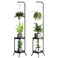 COPREE 2-tier Hanging Plant Stand 2 Pack, Space-Saving Iron Planter Shelves Flower Pot Organizer Rack Multiple Flower Pot Display Holder Shelf Indoor Outdoor Heavy Duty Planter Shelving Unit