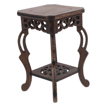 Cabilock Plant Stand Base Plant Table Bonsai Holder Display Plant Stand Wood Stool for Plants Pedestal Wooden Indoor Outdoor Decor Office Potted Plant Display Table