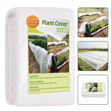 ENONGARDEN 10FT x 30FT Plant Covers Freeze Protection 1.1 oz/yd Greenhouse Cover and Frost Blankets for Vegetable Reusable Floating Row Cover for Winter Cold Weather,Garden Frost Sun Pest Protection