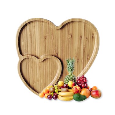 Wooden Serving Tray Heart Shaped Cheese Board Salad Plate Dinner Plate Cake Plate Decorative Serving Platter Plate for Snack Candy Food Fruit Valentines Day Decor (Size:10.63x10.63x0.63inch)