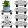 5 Packs Large Metal Plant Caddy with Wheels 13" Heavy-duty Wrought Iron Rolling Plant Stands with Casters Plant Dolly Plant Roller Base for Indoor and Outdoor Plant Pot Movers Saucers Black