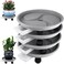 4-pack 13" Plant Caddy with Wheels and Drainage Tray Large Rolling Plant Stand with Casters Plant Dolly Heavy-duty for Moving Large Heavy Plant Pots Indoor and Outdoor Plant Saucer Rollers, Grey