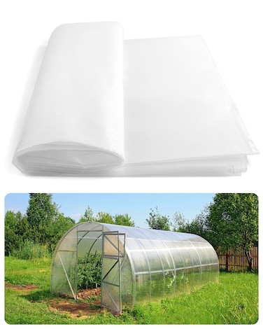 10*26FT Clear Greenhouse Plastic Sheeting, 6 Mil Thickness Polyethylene Greenhouse Film Hoop, UV Resistant Green House Film Sheeting Cover Plant Cover Sheeting for Farms, Agriculture, Garden