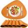 Herda Faux Leather Fall Placemats Set of 6 Wipeable Washable Place Mats for Round Table Non-Slip Table Mats for Kitchen Dining Patio Heat Resist Easy to Clean Orange Placemats