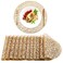 Sieral 12 Packs Gold Round Placemats 15 Inch Hollow Out Pressed Vinyl Place Mats Heat Resistant Woven Gold Placemats for Christmas Dinner Table Winter Holiday Party Wedding Centerpiece Decoration