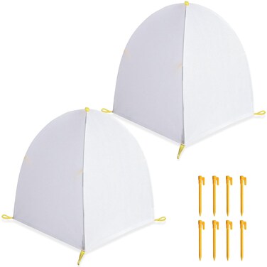 DECOHS 2 Pcs 22 x 22 x 23 Inch Winter Shrub Cover -Winter Snow &amp; Frost Covers with Stakes -Warm Plant Protection Tent Protecting Fruit Tree Potted Plants from Freezing Animals Eating