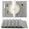 Light Grey Placemats Set of 6-Durable PVC Vinyl Woven Washable Place Mats for Dining Table Heat Resistant Non-Slip Indoor/Outdoor Table Mats 12 * 17 inch