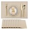 SLKQG Beige Cloth Placemats Set of 8 - Double Thickened Easy to Clean Linen Style Fabric Placemats - Machine Washable Placemats - Heat Resistant Non-Slip Table Mats (Beige, 8)