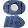 WAZAIGUR Oval Placemats Cotton and Vinyl Woven Cute Heat-Insulated Washable Table Placemats, Dining Table Mats Set of 4, Kitchen Table Mats, Blue and White