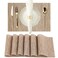 Light Brown Placemats Set of 6 Washable Place Mats PVC Vinyl Woven Table Mats for Dining Table Durable Heat Resistant Non-Slip Size 12 x 17 Inch