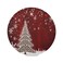 Bolaz Christmas Tree Round Placemat,Snowfall Red Kitchen Dining Table Heat Insulation Washable Place mats
