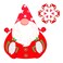 6PCS Christmas PVC Placemats, Lovely Xmas Place Mats, Waterproof Dining Table Place Mats for Christmas, Red Christmas Gnome Shape Table Mats Set for Dining Room Kitchen Table Decoration Xmas Parties