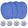 WENFOME 4 Pack Oval Woven Placemats, Mixed Blue Cotton Plate Chargers with 4 Pack Round Coasters, Thick Heat Insulation Mats Household Table Mats Braided Bowl Mats Fabric Rustic Placemats for Dining