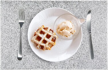 Rhinestone Placemat Silver Bling Placemat Waterproof Heat Resistant Washable Table Mat, Anti-Slip Rectangle GlitterRhinestones Glam Place Mat Approx 9.5 in x 13.4in