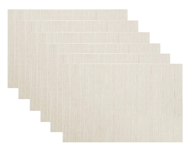 LivebyCare Placemats Set of 6 Heat-Resistant Stain-Resistant Non-Slip Placemats,Washable Insulated Placemats,Home Kitchen Table Placemats 11.8X17.7 Inch,Off-white