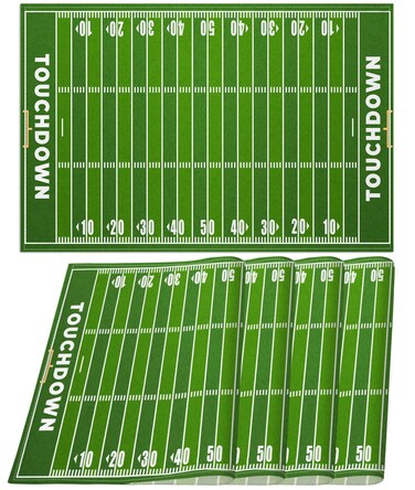 Nepnuser American Football Court Placemats Set of 4 Touch Down Football Birthday Party Boy Sport Place Mats for Home Kitchen Dining TV Trays Decoration(12" x 18")