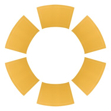 uxcell Round Table Placemats, Set of 6 Wedge Faux Leather Placemats Heat Resistant Round Table Mats, Wipe Clean 20x12 inch Yellow