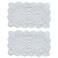 Phantomon Lace Doilies Handmade Crochet Placemats Cotton Doilies Cloth Lace, Pack of 2, Rectangular Shape Table Runner, 10 x 17 inch (White)