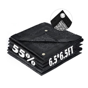 LOVE STORY 6.5x6.5FT 55% Black Shade Cloth Sun Shade Net with Grommets Sunblock Net Mesh Tarp for Garden,Plants Cover,Greenhouse and Patio