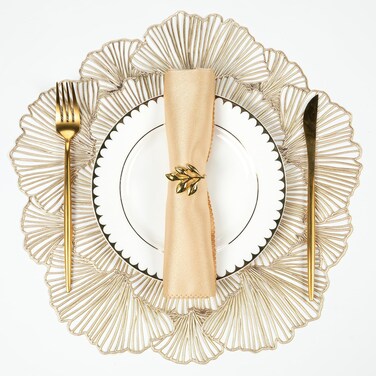 Round Placemats Set of 8 Hollow Out Vinyl Plastic Dinning Table Placemats for Kitchen Table Decor Wedding Accent Centerpiece