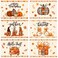 Orange Hello Pumpkin Hello Fall Placemats Set of 6, 12 x 18 Inch Pumpkin Gnome Floral Leaves Autumn Harvest Table Mats for Kitchen Dining Decoration