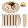 Set of 6 Faux Leather Gold Round Placemats and Coasters, Coffee Mats Kitchen Table Mats, Waterproof, Easy to Clean for Kitchen Dining Round Table