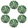 OWENIE St. Patrick's Day Placemats Set of 6, Round Placemats Applique Embroidered Cutwork Spring Green Placemats with Irish Clover, Dining Shamrock Spring Festival Tabletop Decor (15" RD, 6Pcs)