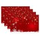 Christmas Placemats Set of 4, Xmas White Snowflake and Red Background Table Mat Placemat Heat Resistant Non Slip Line for Holiday Party Dining Table Kitchen Decor 18" x 12