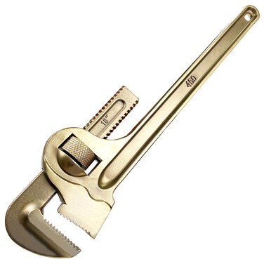WEDO Non-Sparking Pipe Wrench,12-INCH Straight Plumbing Wrench,Adjustable Pipe Spanner,Aluminum Bronze,Corrosion Resistant,Opening Max 40mm,Length 300mm,Die-forged,BAM Certification