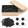 Thumb Tacks, Push Pins Decorative for Cork Board, Cute Push Pins, Wooden Thumb Tacks for Wall Hangings, Bulletin Boards, Maps, Photos, and Home Office Craft with Storage Box (Black Ball Head)