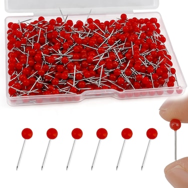 500 PCS 1/8 Inch Push Pins,Push Pins for Bulletin Board,Map Pins,Push Pins for Cork Board,Cork Board Pins,Map Push Pins,Map Tacks,Red Push Pins,Decorative Push Pins,Push Pin Map,Push Pins for Wall