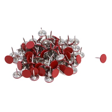 HNGSON 100PCS Red Flat Thumb Tacks 11&Atilde;&mdash;13mm Decorative Push Pins Map Push Pins Map Tacks for Map, Bulletin Board, Cork Board