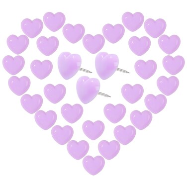 VAPKER Love Heart Push Pins 150Pcs Light Purple Thumb Tacks Drawing Pins Cute Plastic Pushpins Decorative Pins with Steel Point Map Tacks for Photos Wall