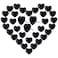 VAPKER Love Heart Push Pins 150Pcs Black Thumb Tacks Drawing Pins Cute Plastic Pushpins Decorative Pins with Steel Point Map Tacks for Photos Wall