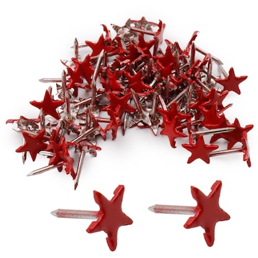 Antrader 150 PCS Star Shaped Push Pins, Star Shaped Thumbtacks Decorative Thumbtacks Metal Thumb Tacks for Office School Personal Use (Red)