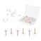 100pcs Thumb Tacks, Rose Gold Flat Push Pins with Storage Box, Clear Round Push Pins Bulletin Board Push Pins for Cork Board Rose Gold Office Supplies and Accessories
