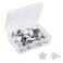Dnyta 100pcs White Star Pushpins 0.45"x0.6" Cute Small Pushpins Decorative Thumb Tacks for Cork Board