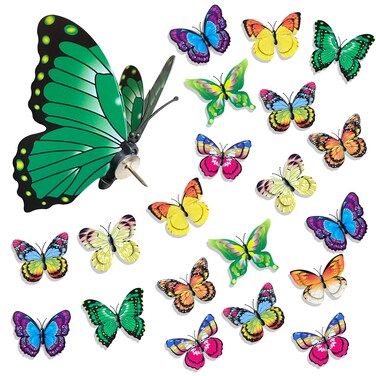 Kaemi Double Layer Butterfly Thumb Tacks Decorative Cute Push Pins for Bulletin Board Photo Wall Cork Board Vision Board Supplies Office Desk Accessories (30 Pcs)