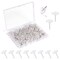 JIMSUMM 150 PCS Push Pins, Standard Plastic Head Steel Point Clear Thumb Tacks for Wall, Clear Plastic Round Head for Bulletin Boards, Fabric Markers, Crafts and Office Organization (Clear)