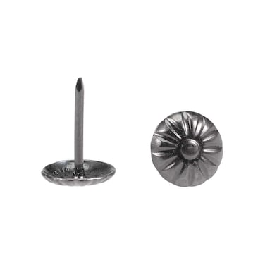 uxcell Upholstery Nails Tacks 7/16-Inch Head Dia Retro Round Thumb Push Pins Black for Furniture Sofa Headboards, 80 Pcs