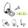 Mriuuod 100Pcs D Rings Picture Hanging, D Hooks for Picture Hangers, Small D Ring Hangers Hardware with Mini Cylindrical Level, Frame Hangers for Sign Canvas Galleries Exhibiting Artist