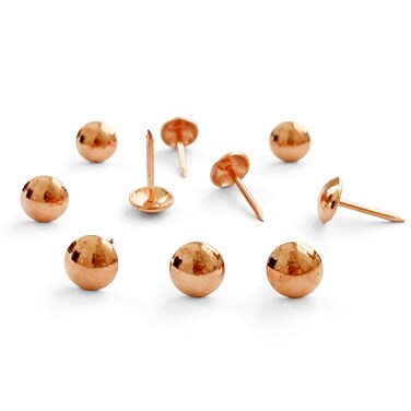 Let's Decorate 200PCS Upholstery Tacks, Decorative Tacks for Sofa, Furniture Metal Thumb Tacks, Home DIY Heads Nails (9.5mm Rose Gold)