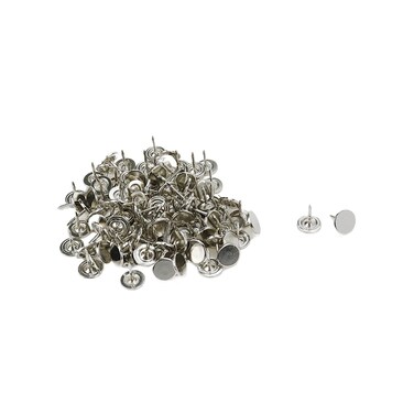Risbay 100Pcs Upholstery Tacks,7/16-inch Diameter Nailhead Decorative Trim for Furniture,Furniture Nails Pins Kit,Silver(11&Atilde;&mdash;13mm)